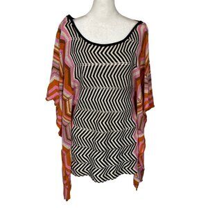 TAYLOR & HYDE Women Pullover Sweater Sz L Multicolor Poncho Round Neck 62-2